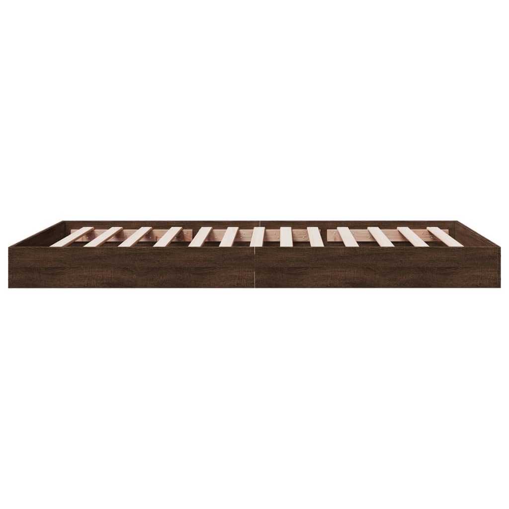 Bettgestell ohne Matratze Braun Eiche 100x200 cm Holzwerkstoff