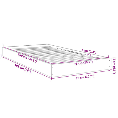 Bettgestell Grau Sonoma 75x190 cm Holzwerkstoff