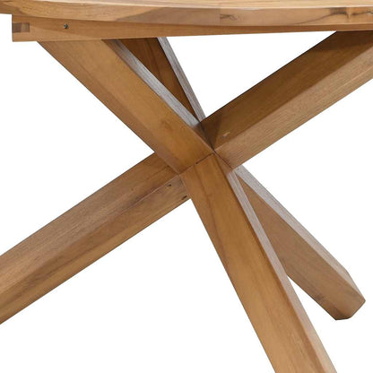 Gartentisch Ø109x74 cm Massivholz Teak