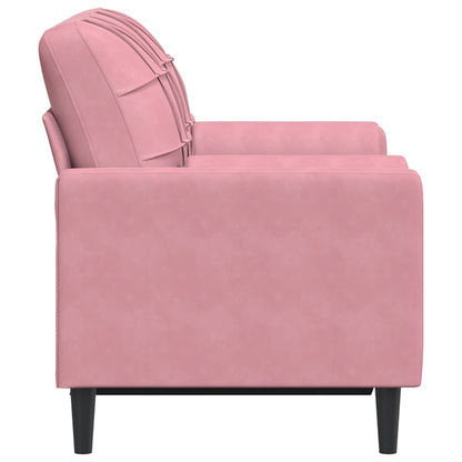 2-Sitzer-Sofa mit Zierkissen Rosa 120 cm Samt