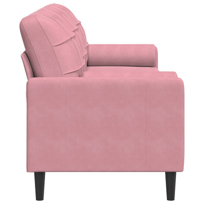 Sofa 3-Sitzer mit Zierkissen Rosa 210 cm Samt