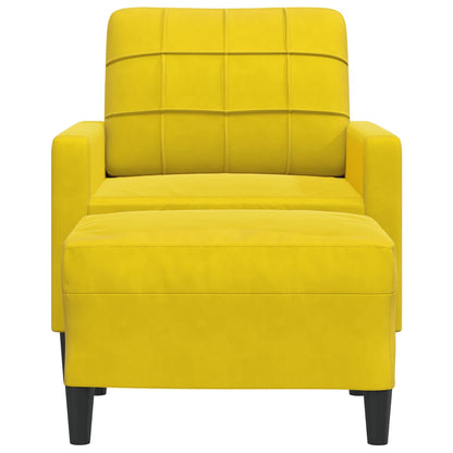 Sessel mit Hocker Gelb 60 cm Samt