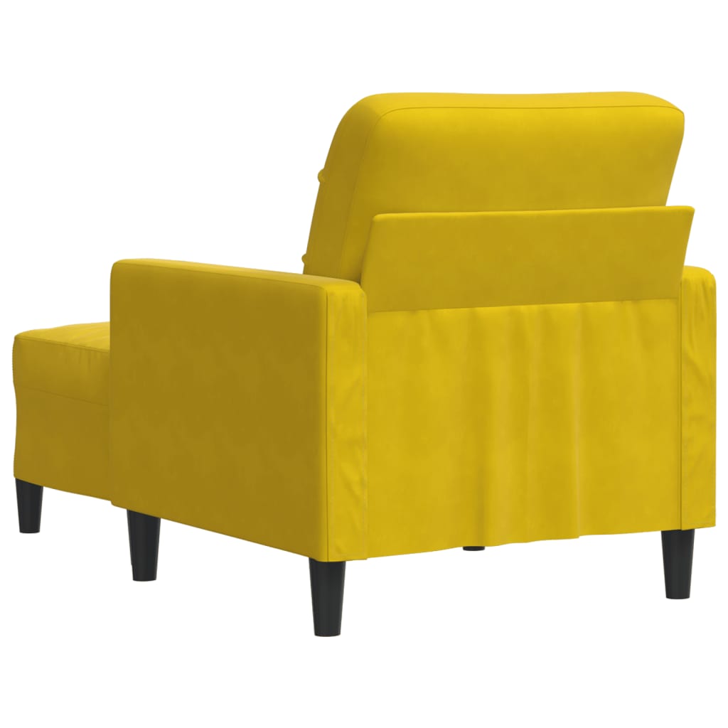 Sessel mit Hocker Gelb 60 cm Samt