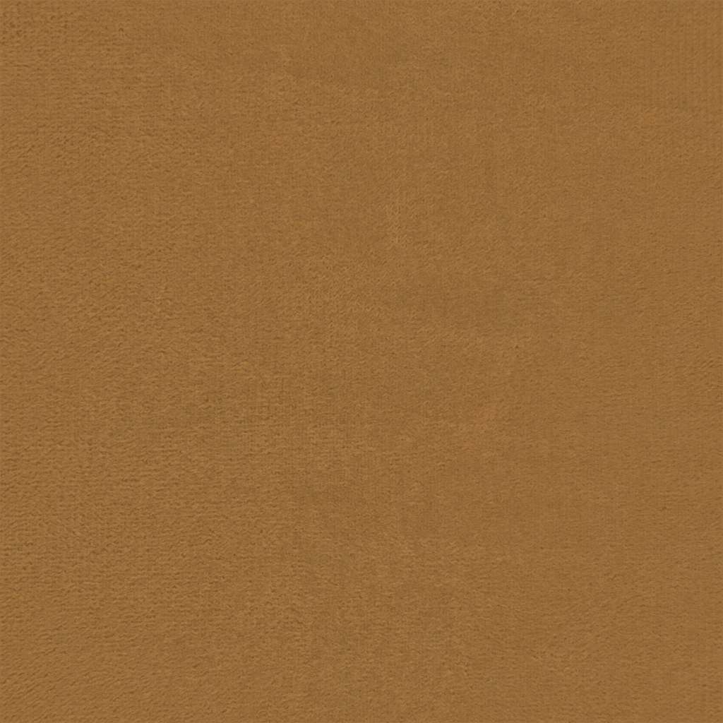 3-tlg. Sofagarnitur mit Kissen Braun Samt