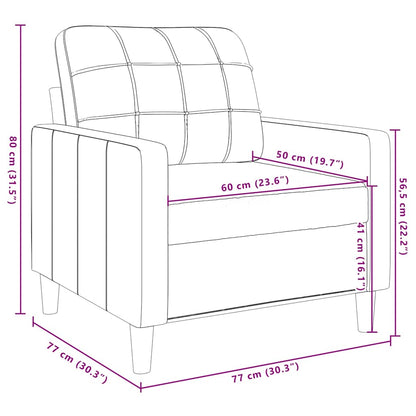 3-tlg. Sofagarnitur mit Kissen Creme Samt
