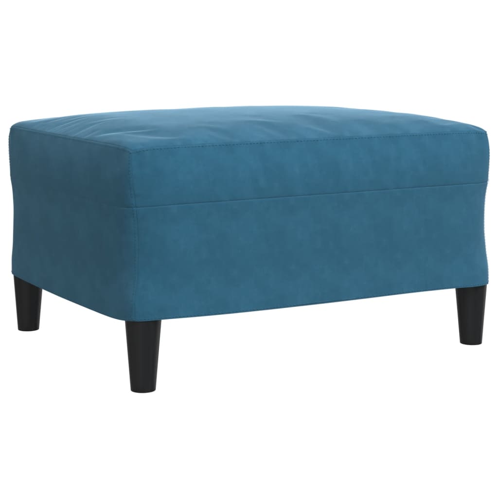 4-tlg. Sofagarnitur mit Kissen Blau Samt