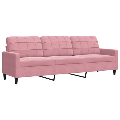 2-tlg. Sofagarnitur mit Kissen Rosa Samt