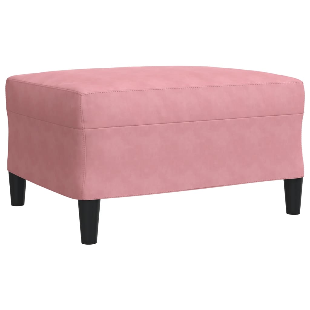 3-tlg. Sofagarnitur mit Kissen Rosa Samt