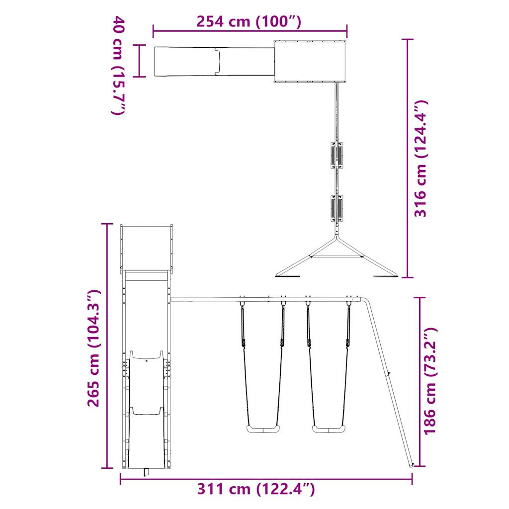 Spielturm Massivholz Douglasie