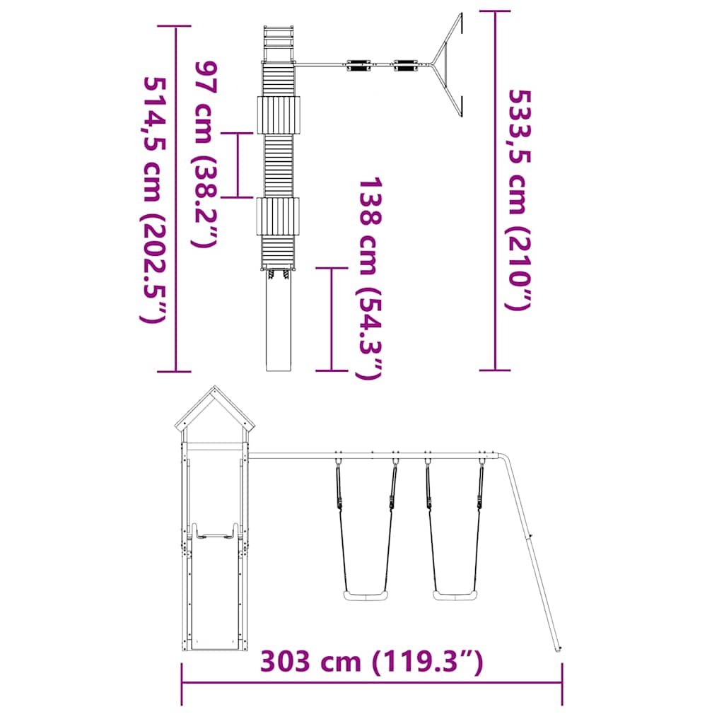 Spielturm Massivholz Douglasie