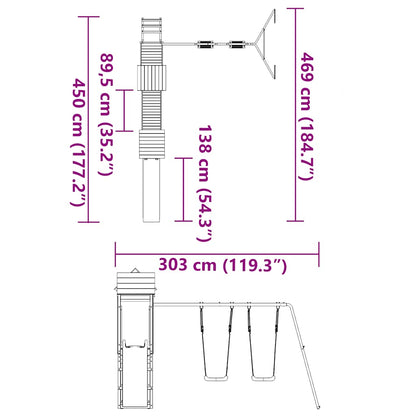 Spielturm Massivholz Kiefer
