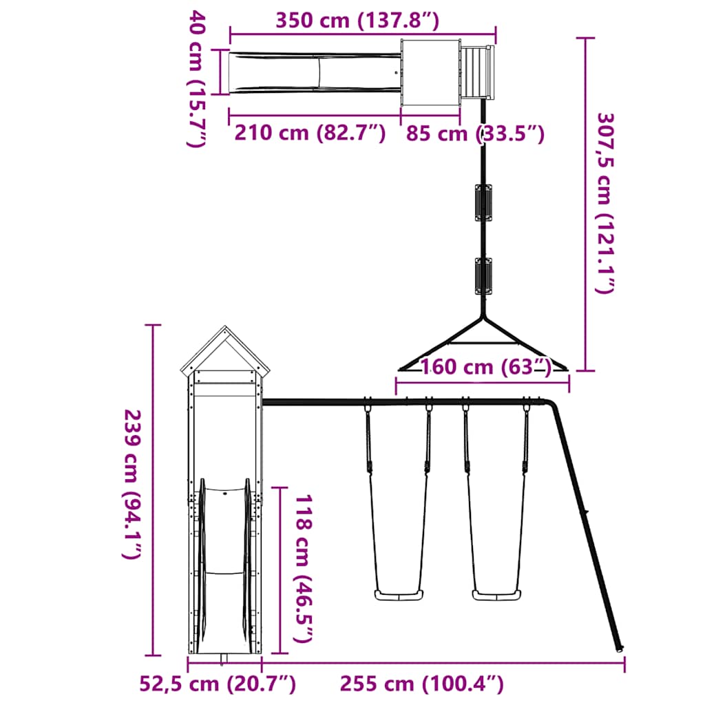 Spielturm Massivholz Douglasie