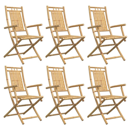 Gartenstühle 6 Stk. Klappbar 53x66x99 cm Bambus