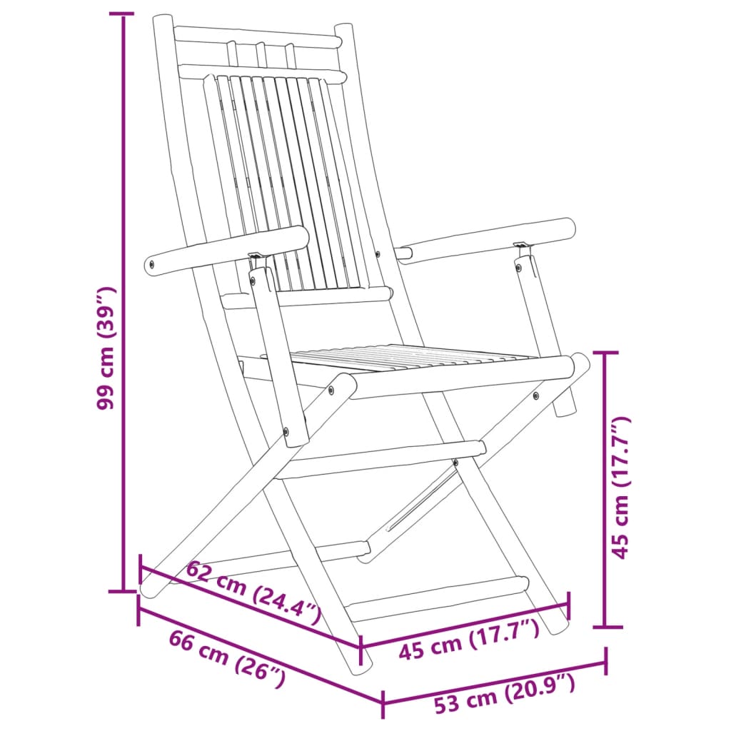 3-tlg. Bistro-Set Bambus