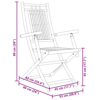 3-tlg. Bistro-Set Bambus
