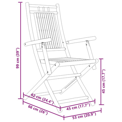 3-tlg. Bistro-Set Bambus