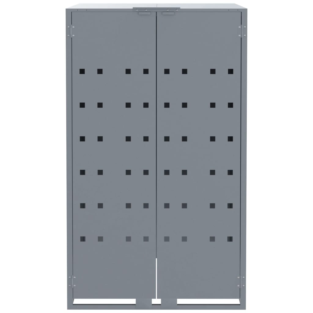 Mülltonnenbox für 3 Tonnen Grau 207x79x117 cm Stahl