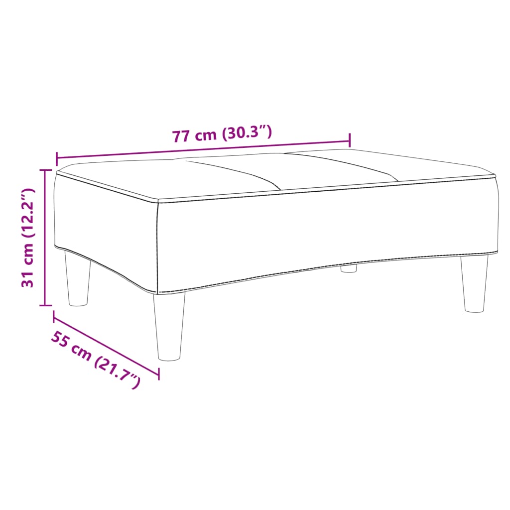 Fußhocker Hellgrau 77x55x31 cm Stoff