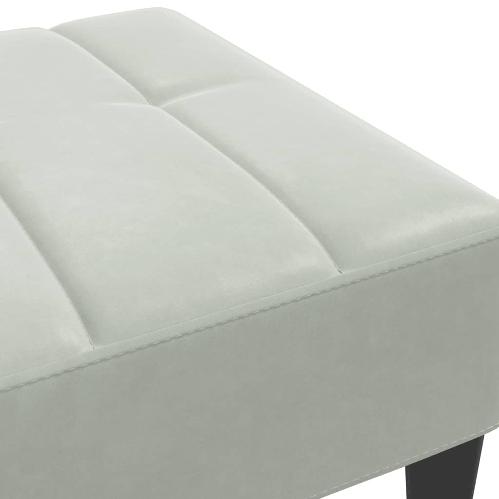 Fußhocker Hellgrau 77x55x31 cm Samt