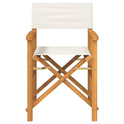 Regiestuhl Klappbar Creme Massivholz Teak
