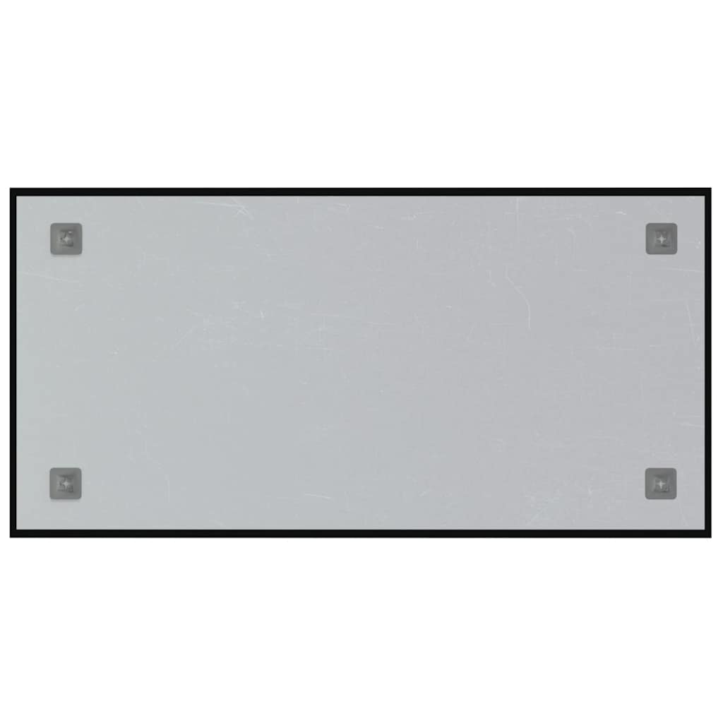 Magnettafel Wandmontage Schwarz 80x40 cm Hartglas