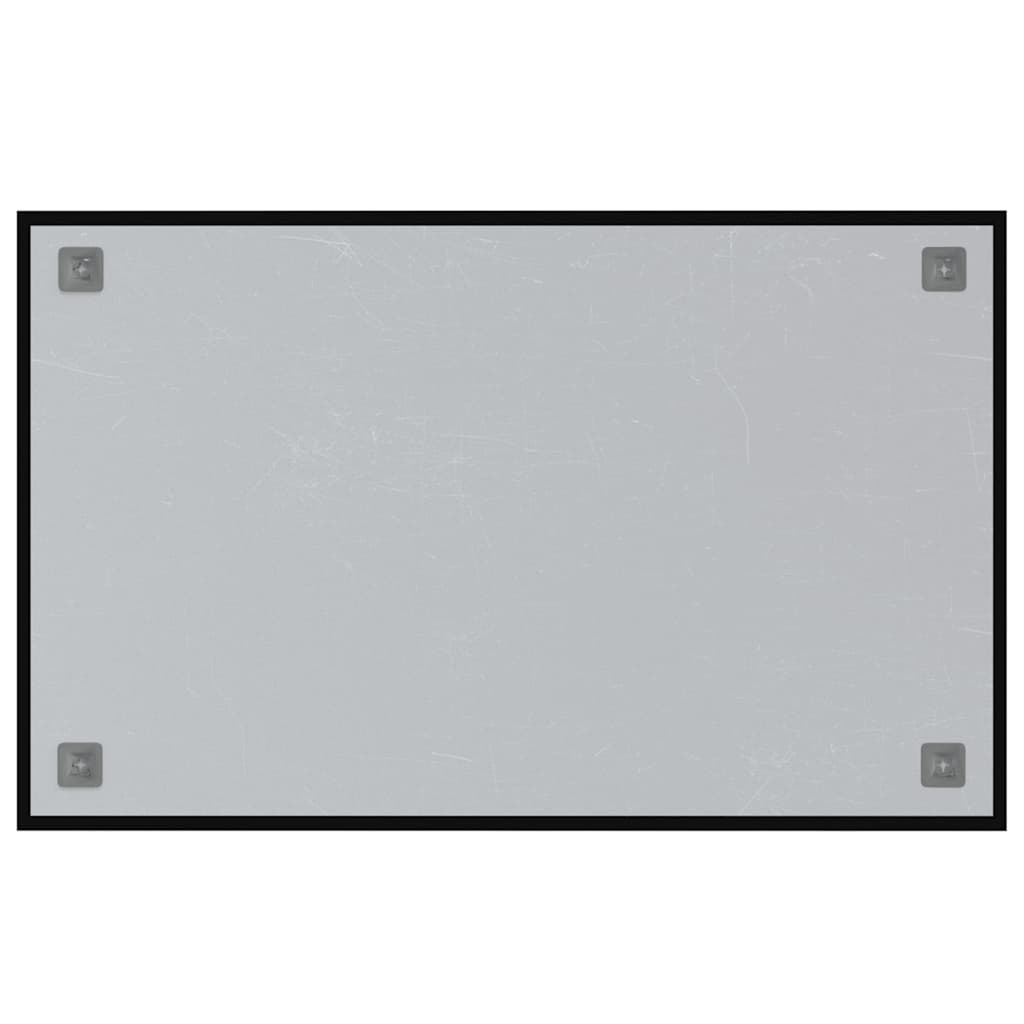 Magnettafel Wandmontage Schwarz 80x50 cm Hartglas