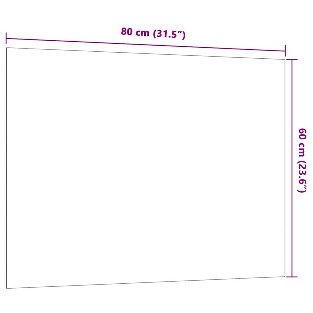 Magnettafel Wandmontage Schwarz 80x60 cm Hartglas