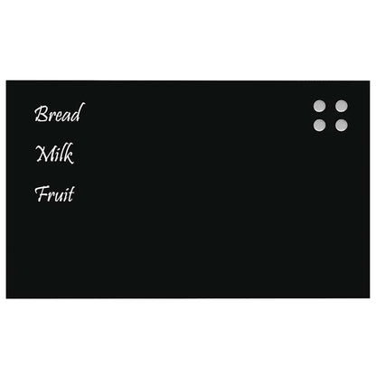 Magnettafel Wandmontage Schwarz 100x60 cm Hartglas