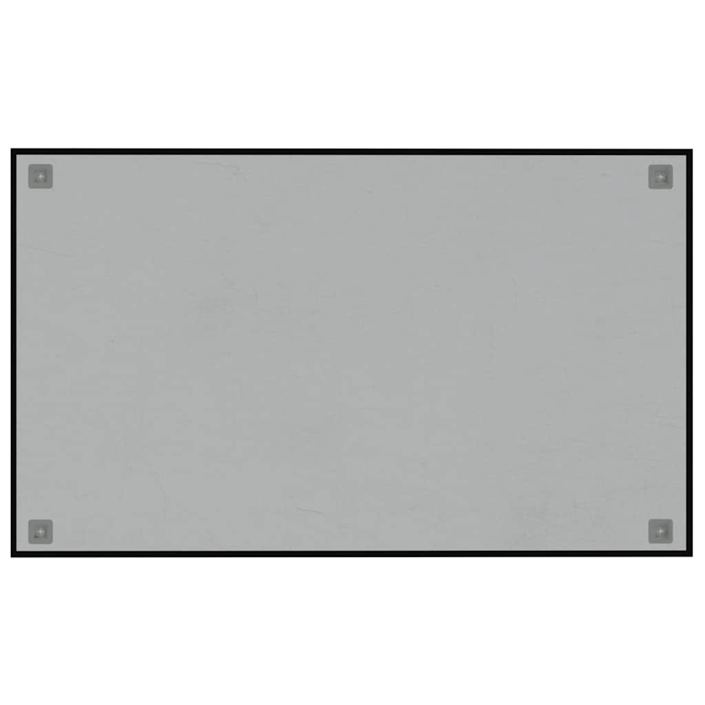 Magnettafel Wandmontage Schwarz 100x60 cm Hartglas