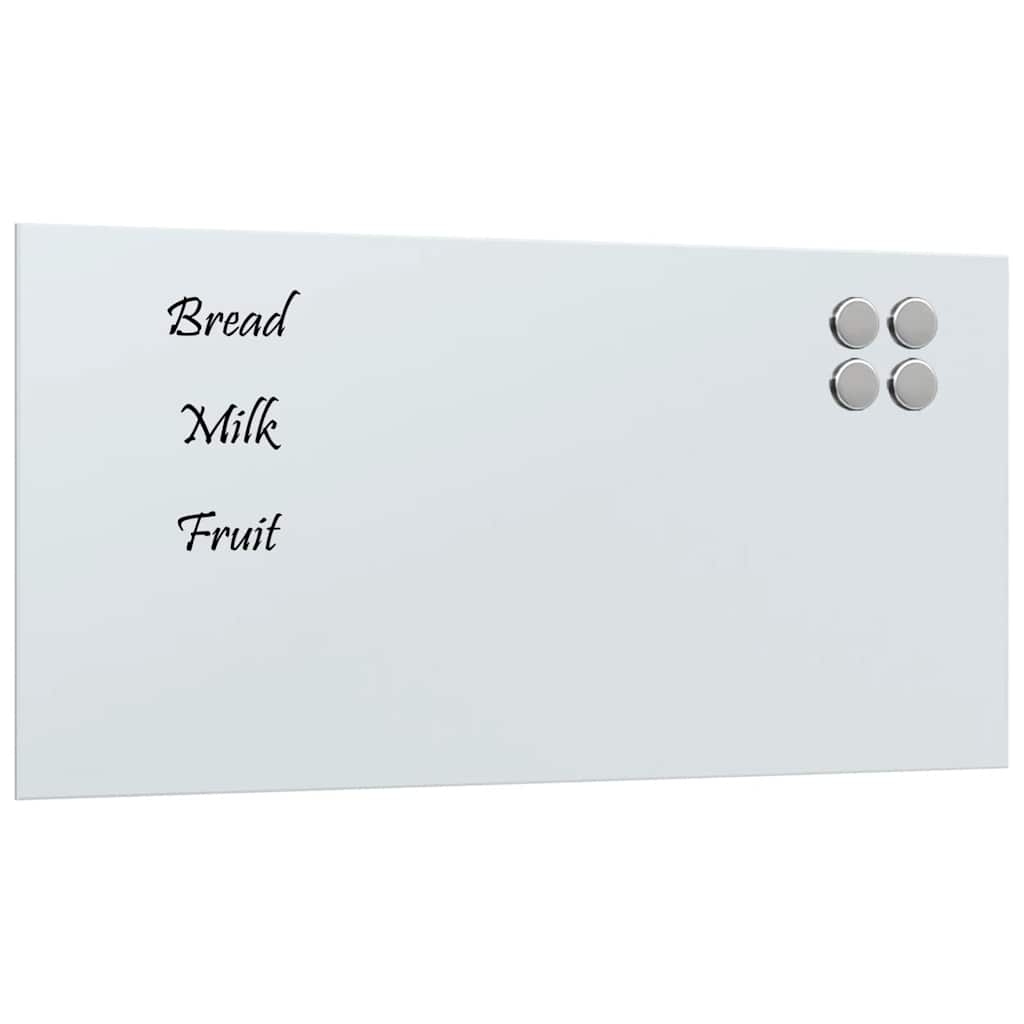 Magnettafel Wandmontage Weiß 80x40 cm Hartglas