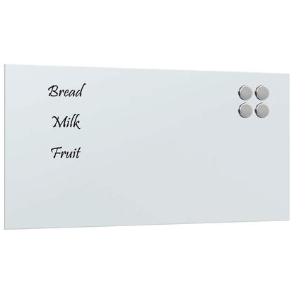 Magnettafel Wandmontage Weiß 80x40 cm Hartglas