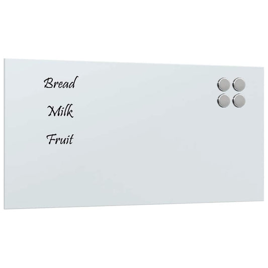 Magnettafel Wandmontage Weiß 80x40 cm Hartglas