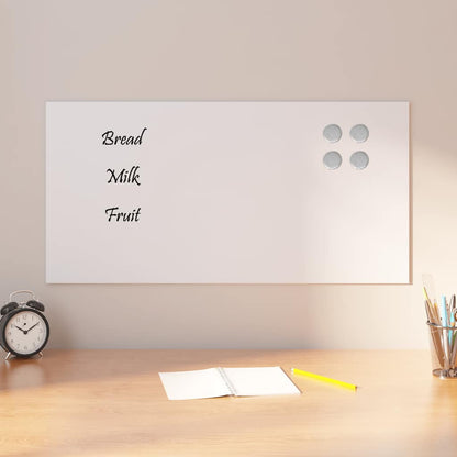 Magnettafel Wandmontage Weiß 80x40 cm Hartglas