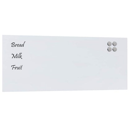 Magnettafel Wandmontage Weiß 100x40 cm Hartglas