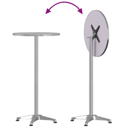 Udendørs Bar Bord Højde Justerbar Ø59,5x70/114,5 cm Aluminium