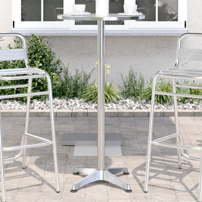 Udendørs Bar Bord Højde Justerbar Ø59,5x70/114,5 cm Aluminium