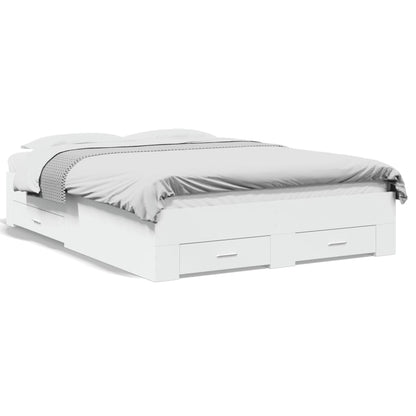 Bettgestell mit Schubladen Weiß 120x200 cm Holzwerkstoff