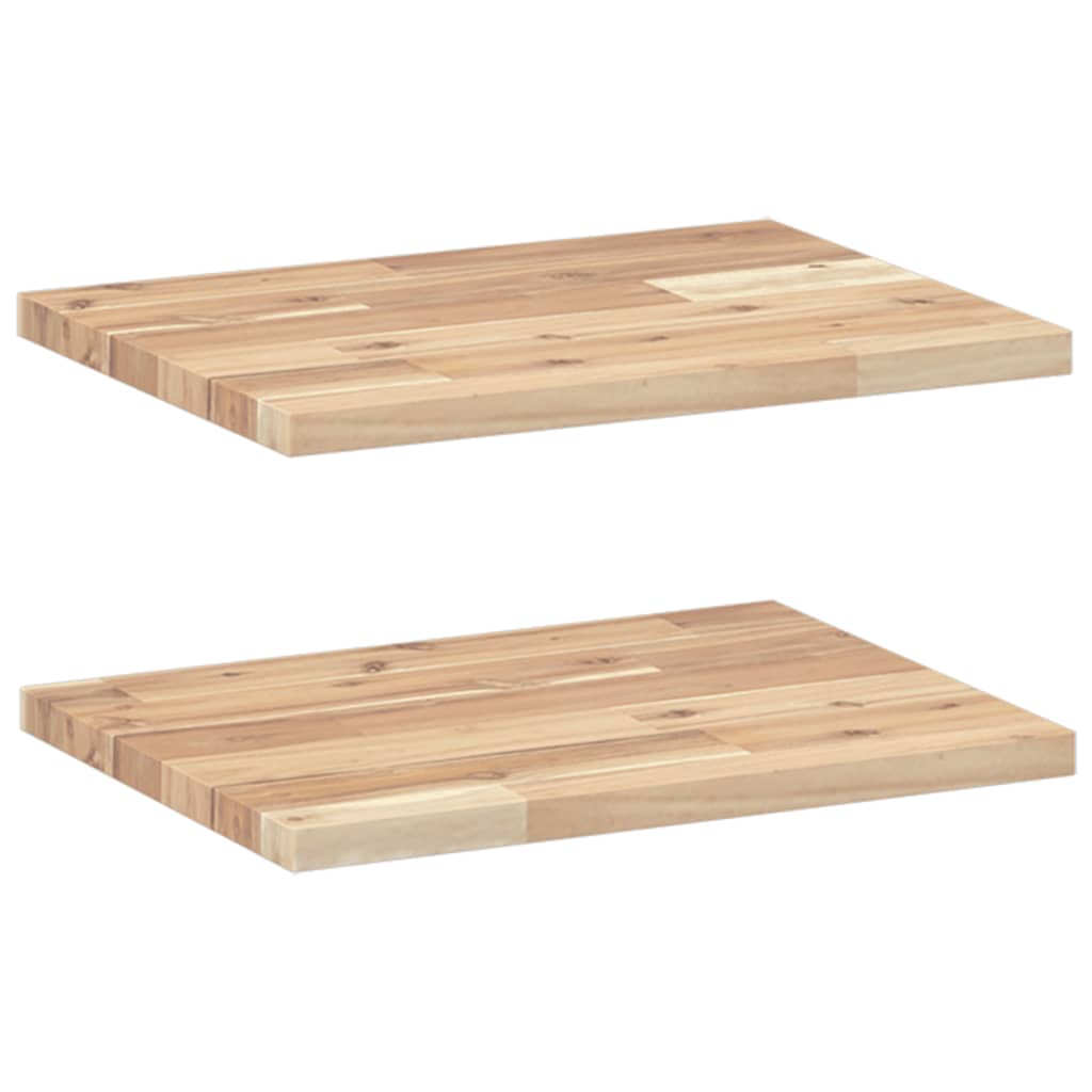Schweberegale 2 Stk. 60x30x2 cm Massivholz Akazie Unbehandelt