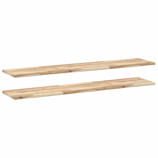 Schweberegale 2 Stk. 120x30x2 cm Massivholz Akazie Unbehandelt