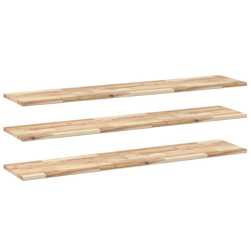 Schweberegale 3 Stk. 140x30x2 cm Massivholz Akazie Unbehandelt