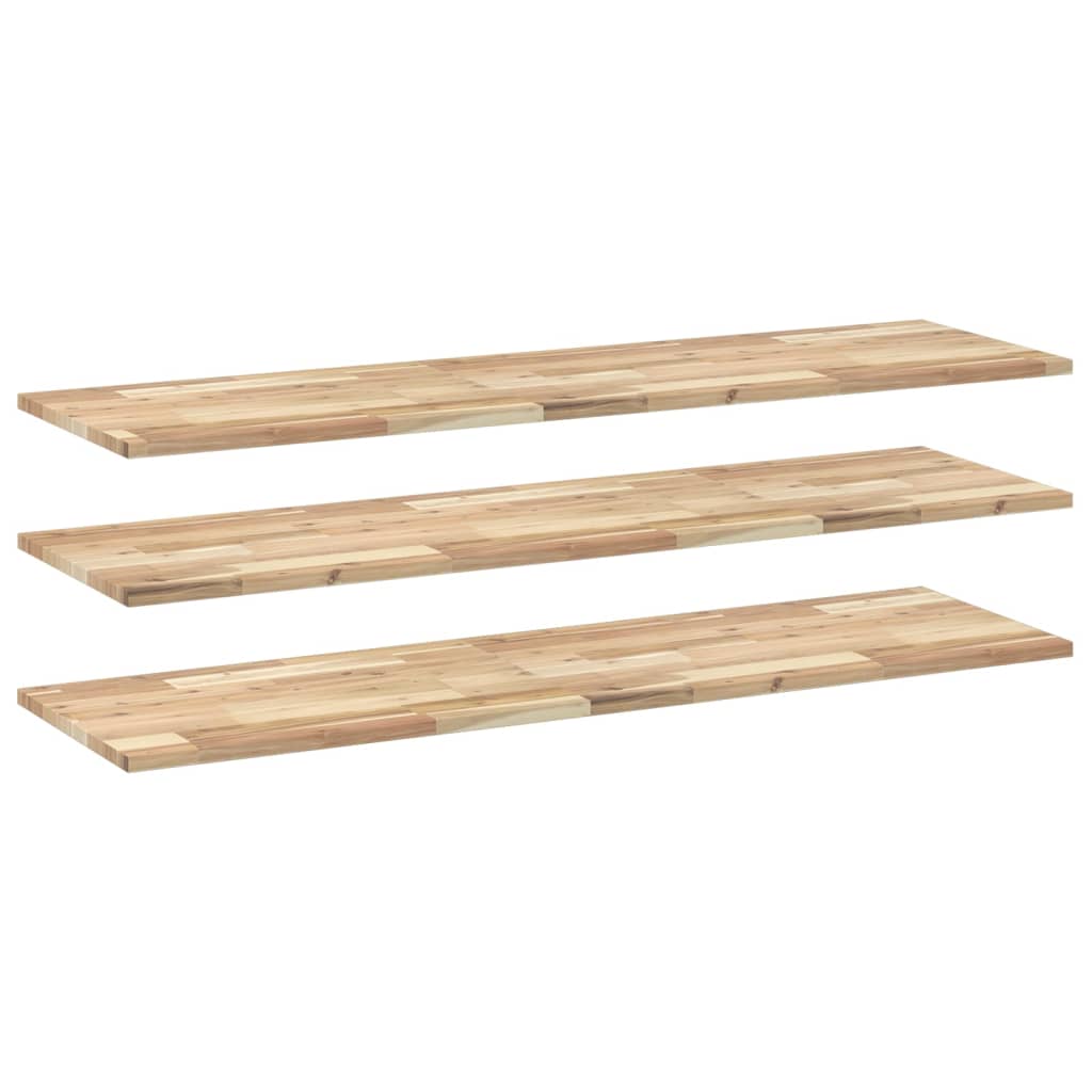 Schweberegale 3 Stk. 120x40x2 cm Massivholz Akazie Unbehandelt