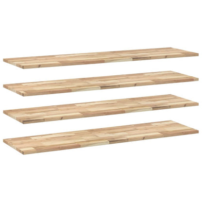 Schweberegale 4 Stk. 120x40x2 cm Massivholz Akazie Unbehandelt