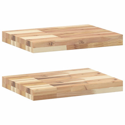 Schweberegale 2 Stk. 40x30x4 cm Massivholz Akazie Unbehandelt