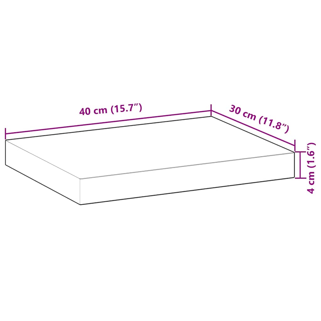 Schweberegale 2 Stk. 40x30x4 cm Massivholz Akazie Unbehandelt
