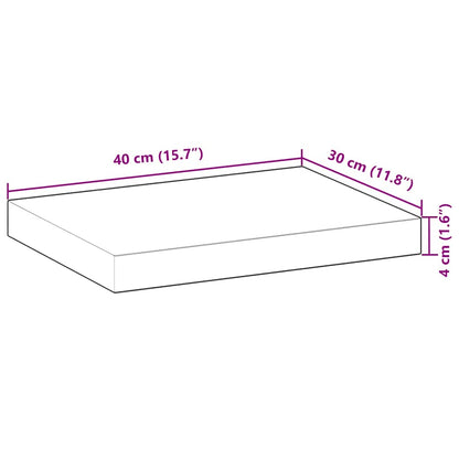 Schweberegale 2 Stk. 40x30x4 cm Massivholz Akazie Unbehandelt