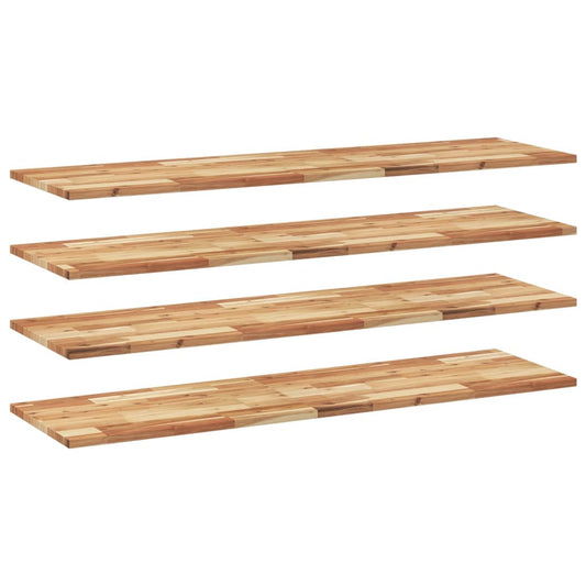 Schweberegale 4 Stk. 140x40x2 cm Massivholz Akazie Ölbehandelt
