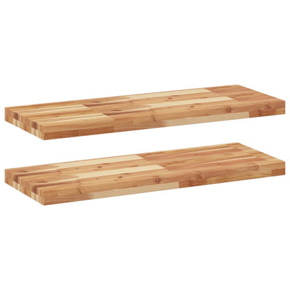 Schweberegale 2 Stk. 80x30x4 cm Massivholz Akazie Ölbehandelt