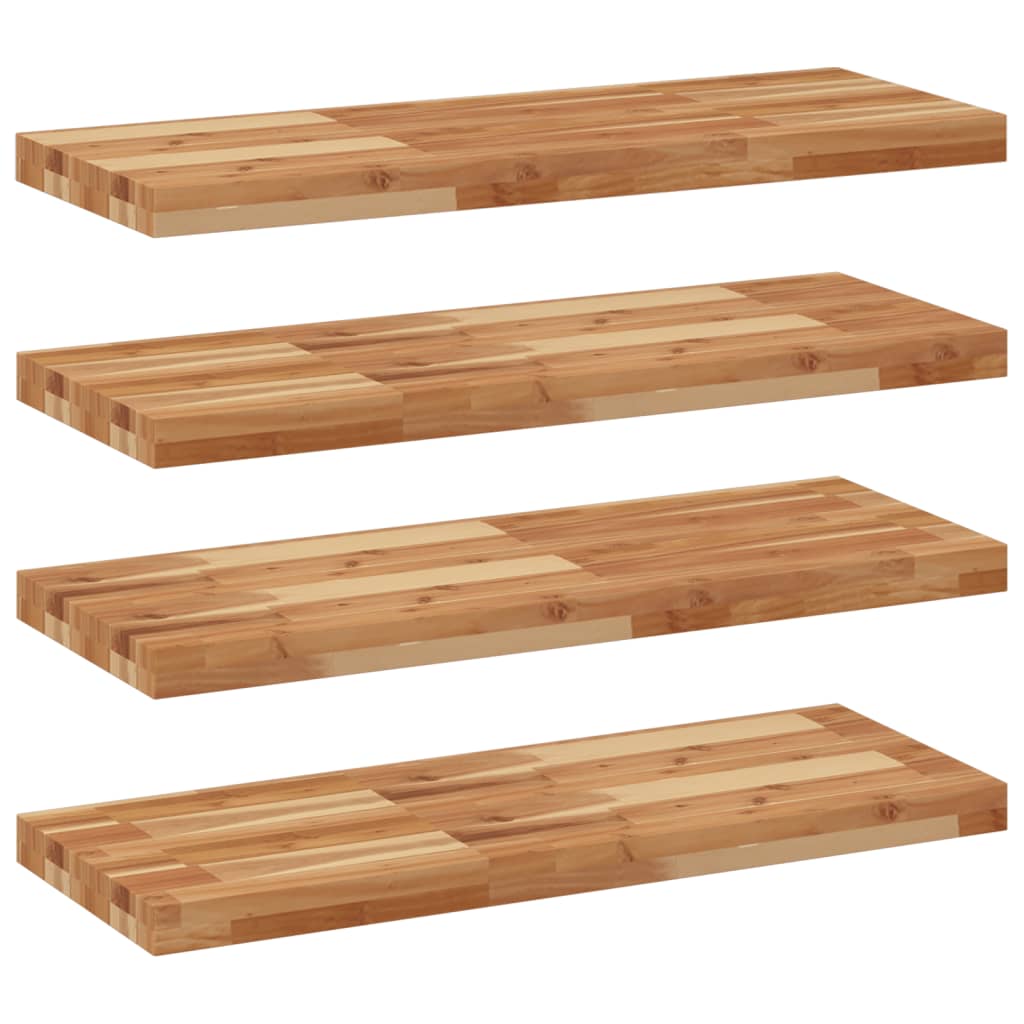 Schweberegale 4 Stk. 80x30x4 cm Massivholz Akazie Ölbehandelt