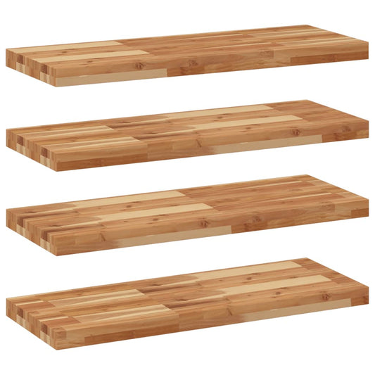 Schweberegale 4 Stk. 80x30x4 cm Massivholz Akazie Ölbehandelt