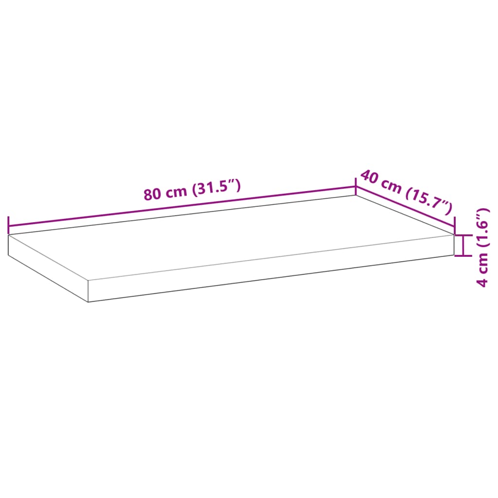 Schweberegale 4 Stk. 80x40x4 cm Massivholz Akazie Ölbehandelt